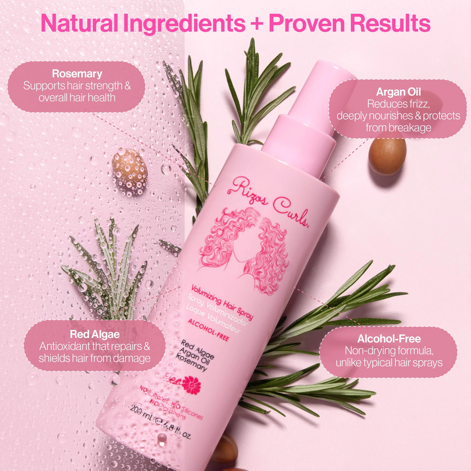 Rizos Curls Alcohol-Free Volumizing Hair Spray 200ml