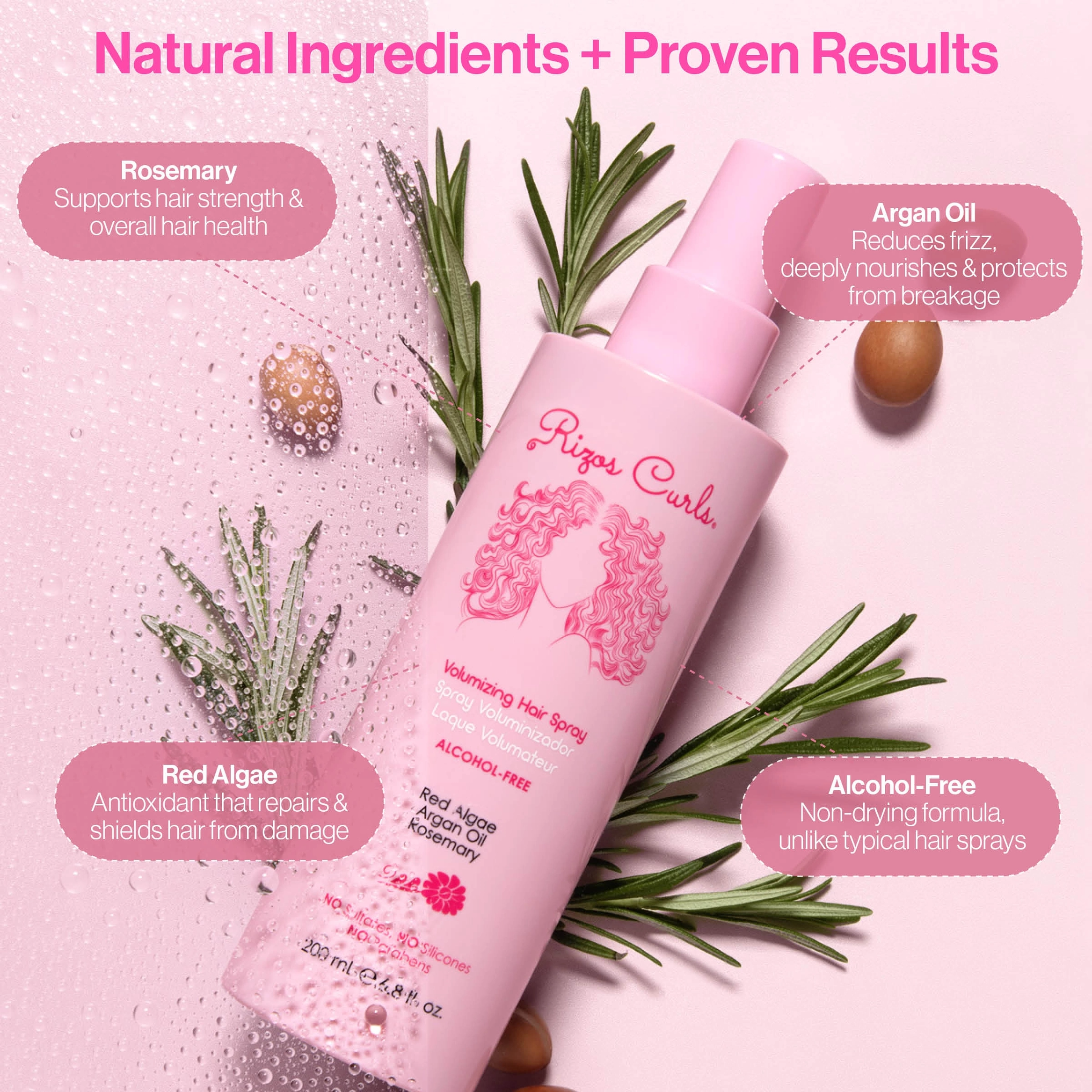 Rizos Curls Alcohol-Free Volumizing Hair Spray 200ml