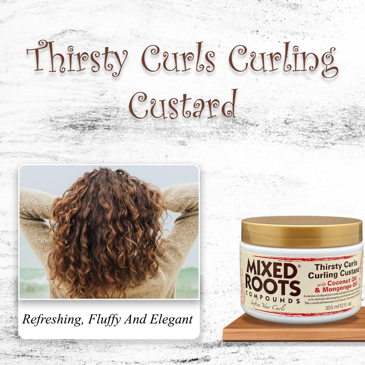 Mixed Roots Thirsty Curls Curling Custard 355ml