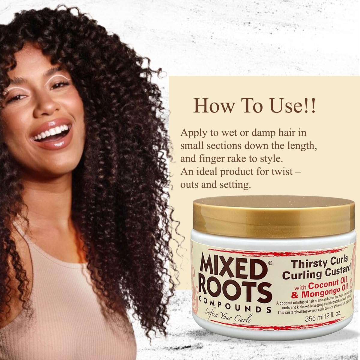Mixed Roots Thirsty Curls Curling Custard 355ml