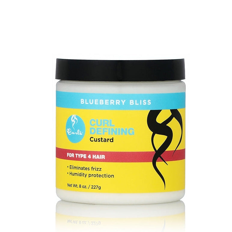 Curls Blueberry Bliss Defining Custard - 8 oz, Cream for Frizz Control & Humidity Protection, Enriched with Aloe Leaf Extract, Coconut Oil, Shea Butter & Mango Seed Butter, Type 4 Coils