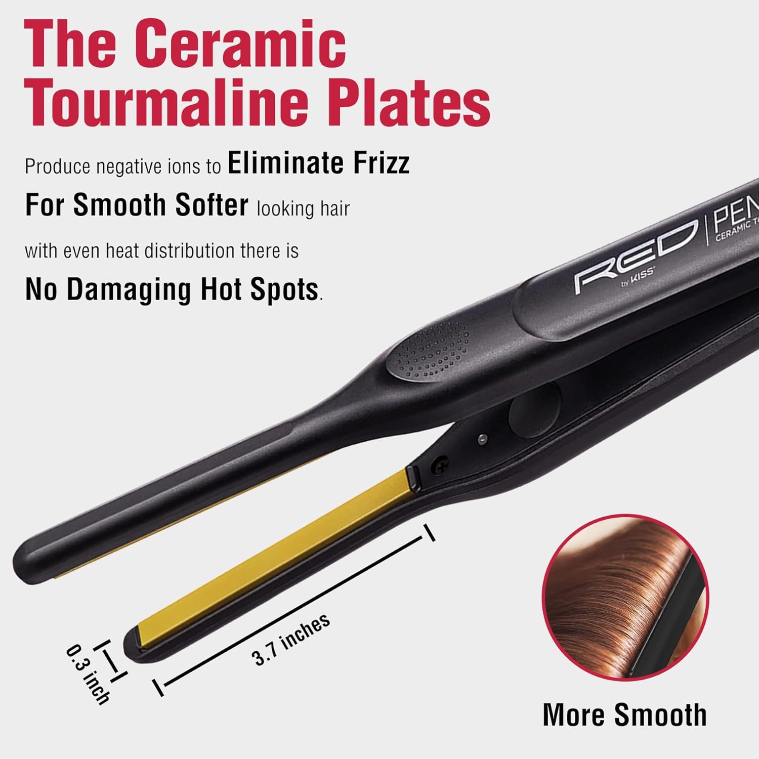 Red By Kiss Ceramic Tourmaline Flat Iron