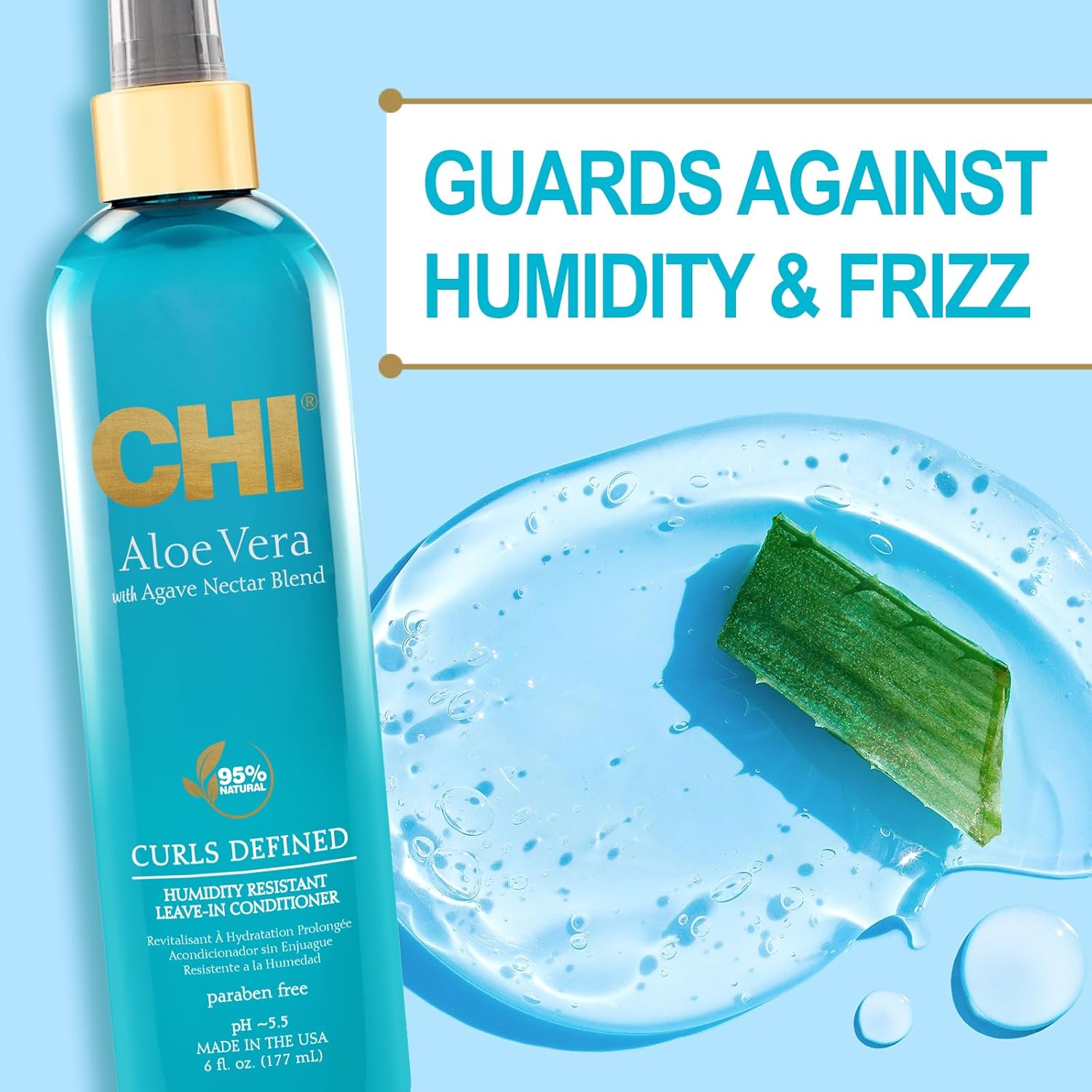 CHI Aloe Vera Curls Defined Humidity Resistant Leave-in Conditioner 177ml