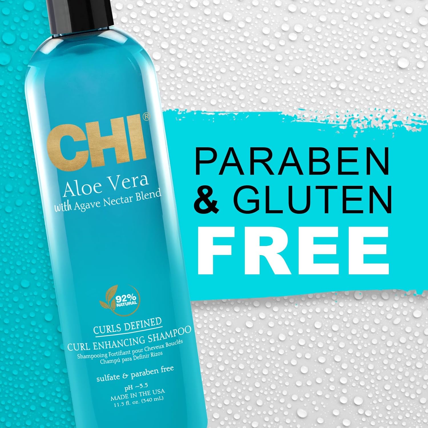 CHI Aloe Vera Curls Defined Curl Enhancing Shampoo 340ml