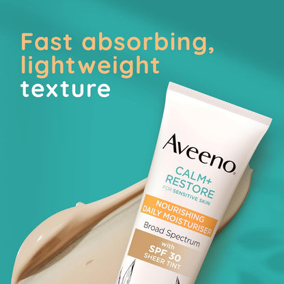 Aveeno Calm+Restore Nourishing Daily Moisturiser SPF30 Sheer Tint 50ml