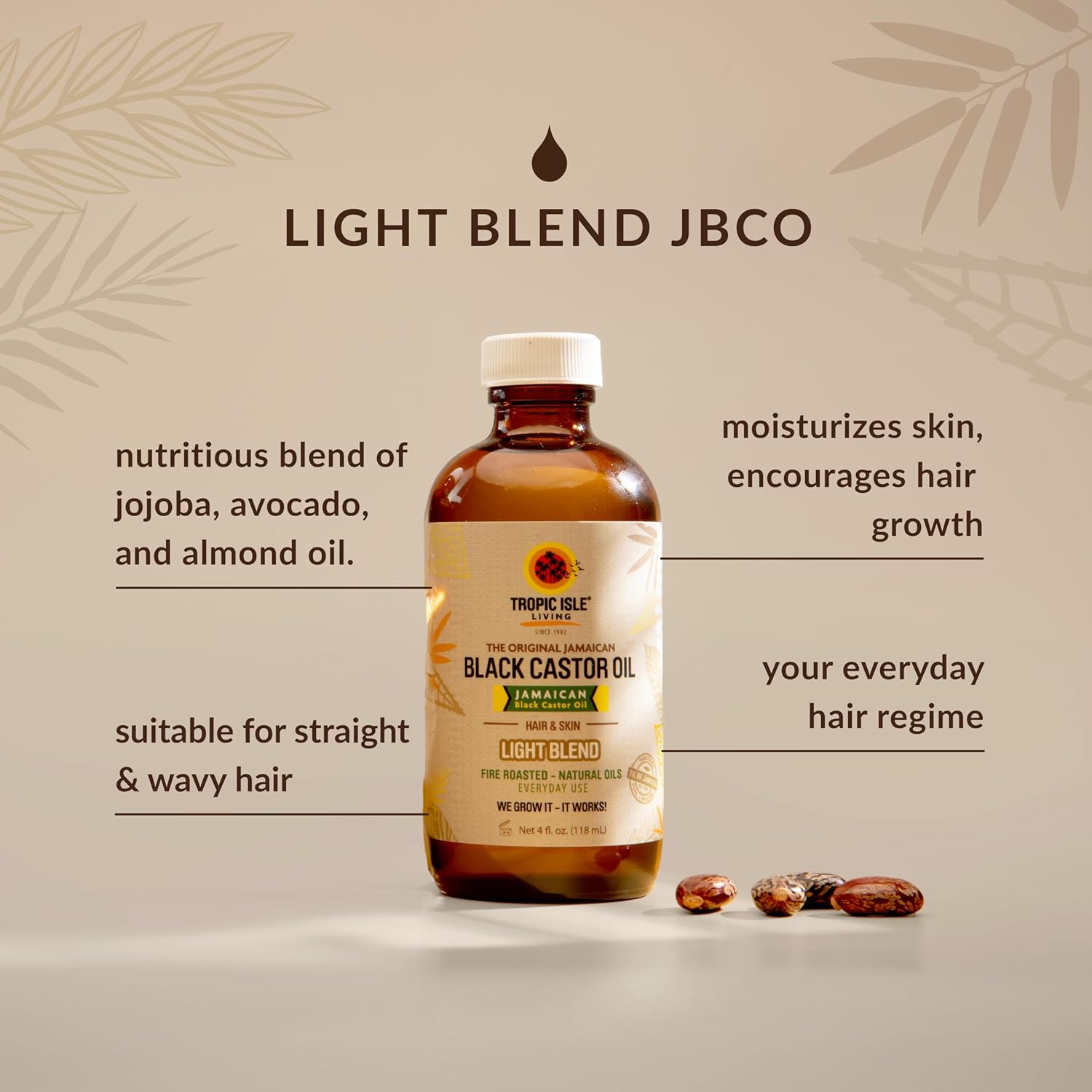 Tropic Isle Living Jamaican Black Castor Oil Light Blend 118ml