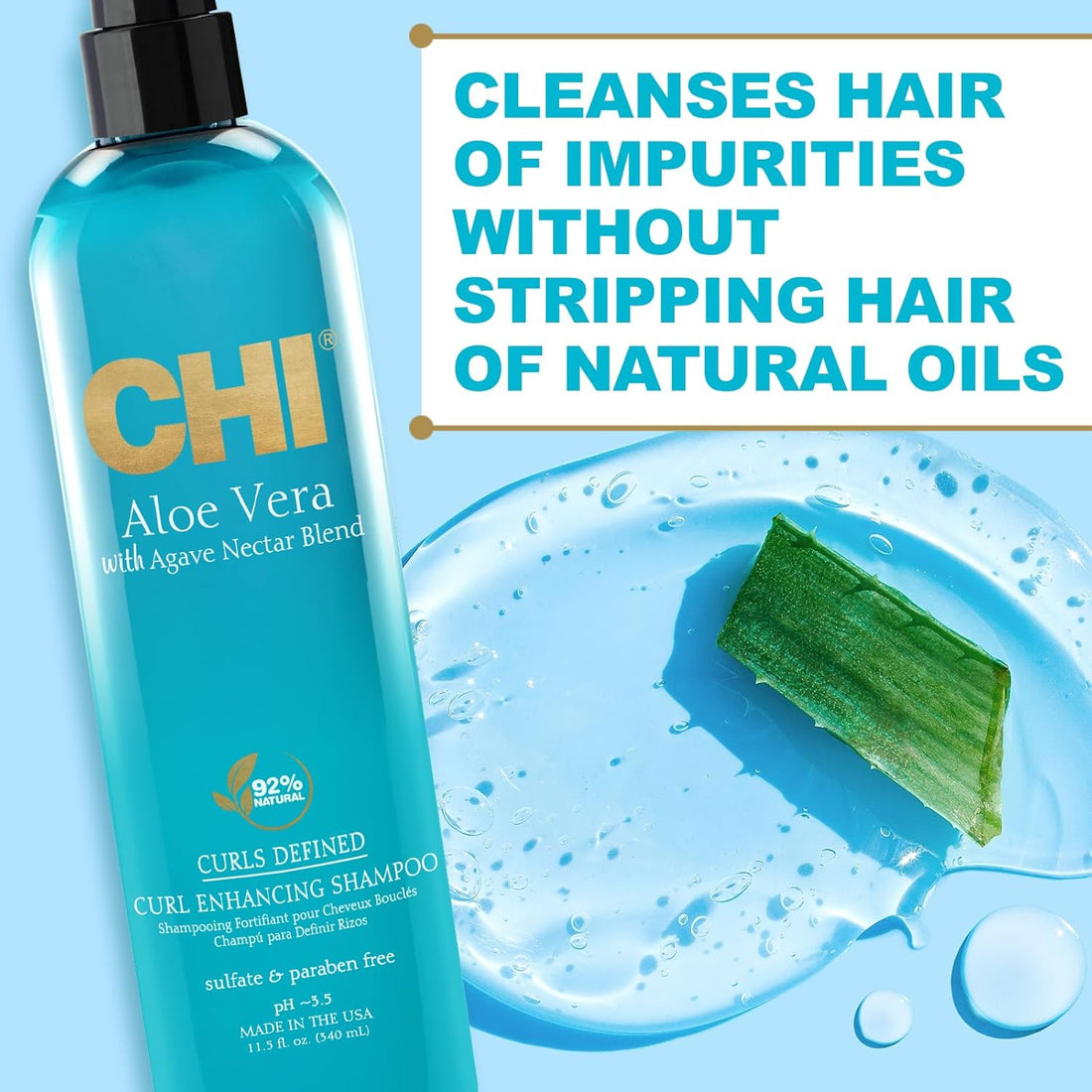 CHI Aloe Vera Curls Defined Curl Enhancing Shampoo 340ml