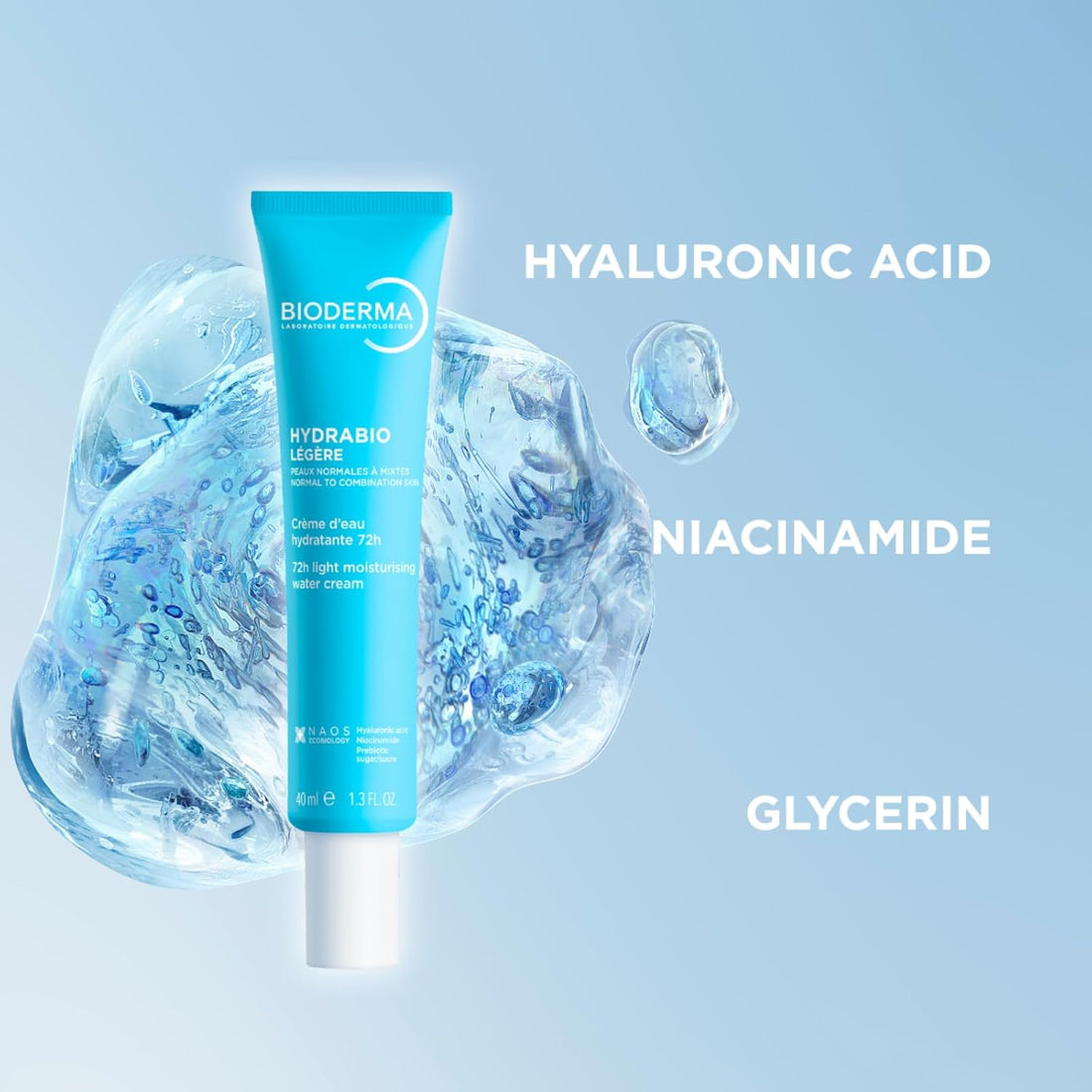Bioderma Hydrabio 72h Light Moisturising Water Cream 40ml