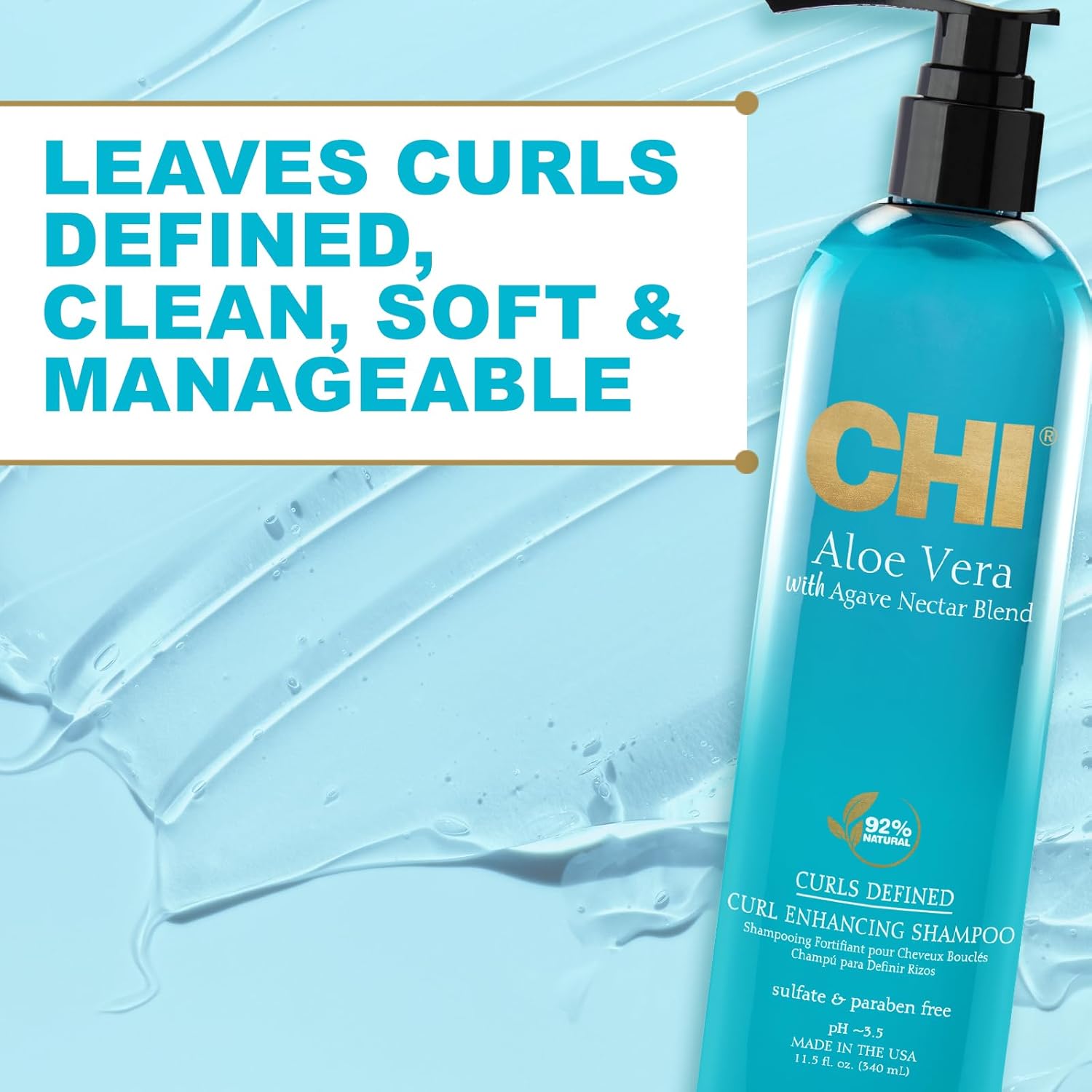 CHI Aloe Vera Curls Defined Curl Enhancing Shampoo 340ml
