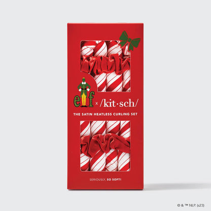 Kitsch x Elf Satin Heatless Set- Candy Cane