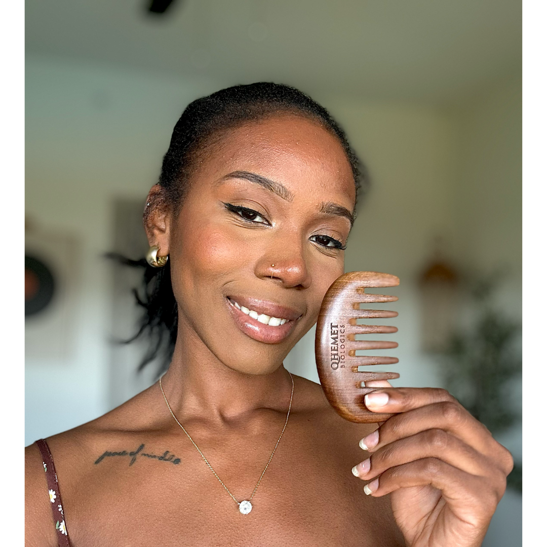 Qhemet Biologics Wooden Detangling Comb