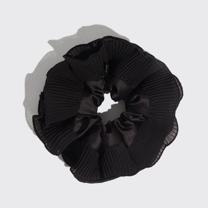 Kitsch Pleated Scrunchie - Halloween Black