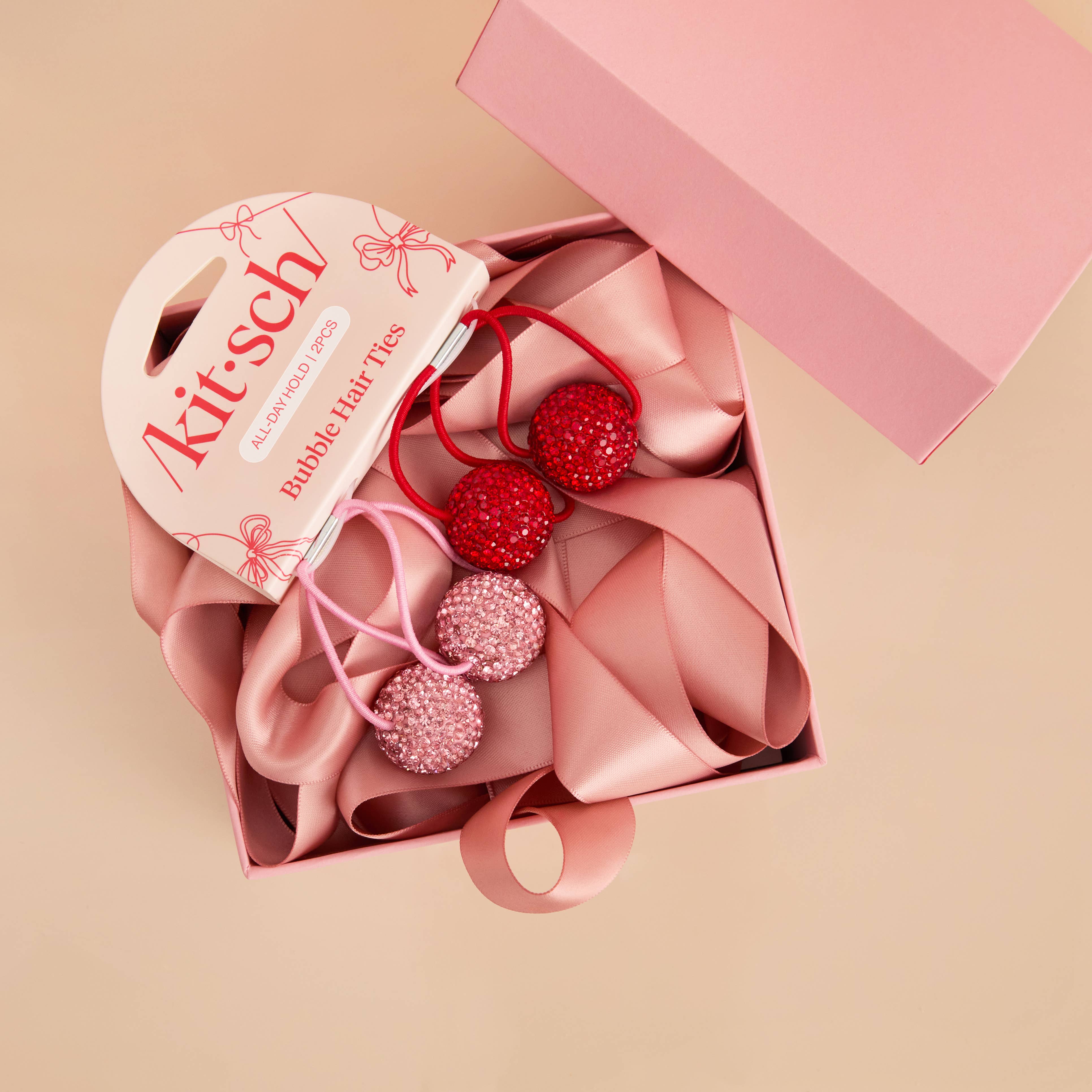 Kitsch Holiday Bubble Hair Ties 2pc Set