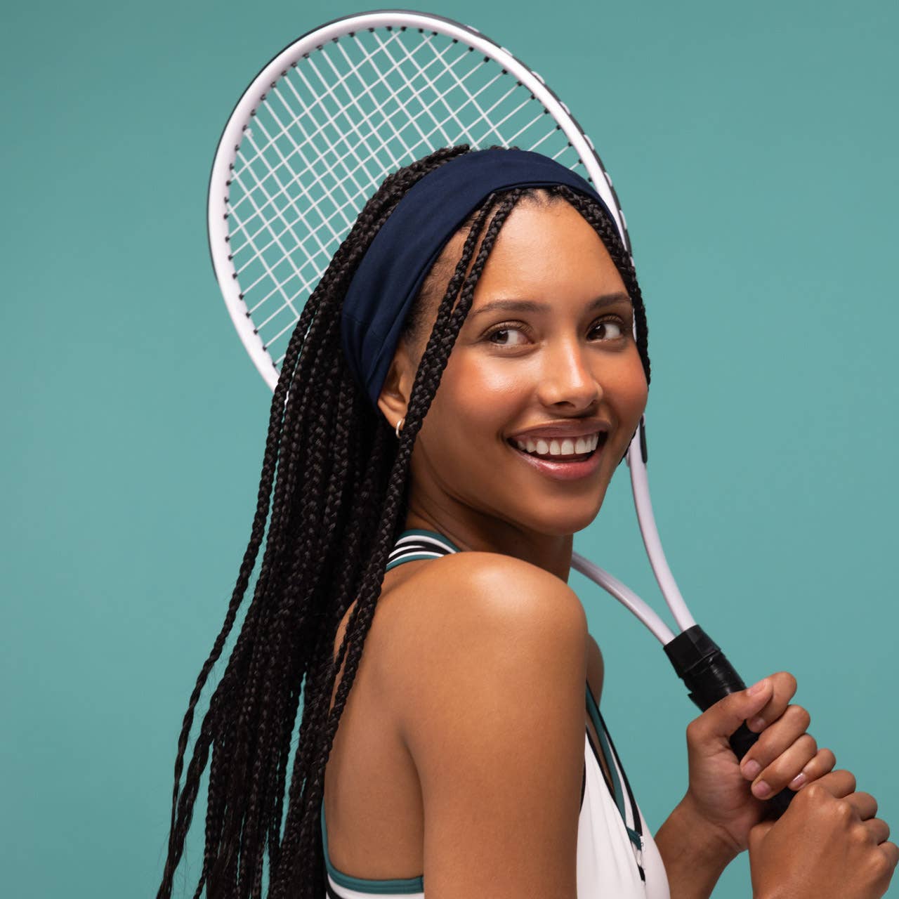 Kitsch Active Headbands 3pc Set- Cream, Court Green & Navy Blue
