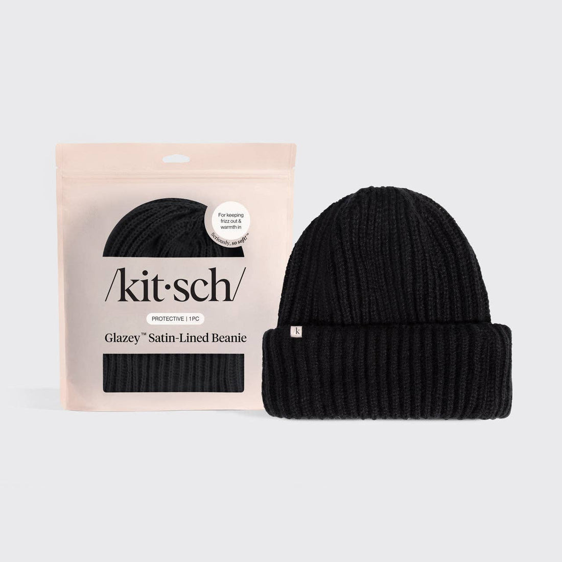 Kitsch Glazey™ Satin-Lined Beanie - Black