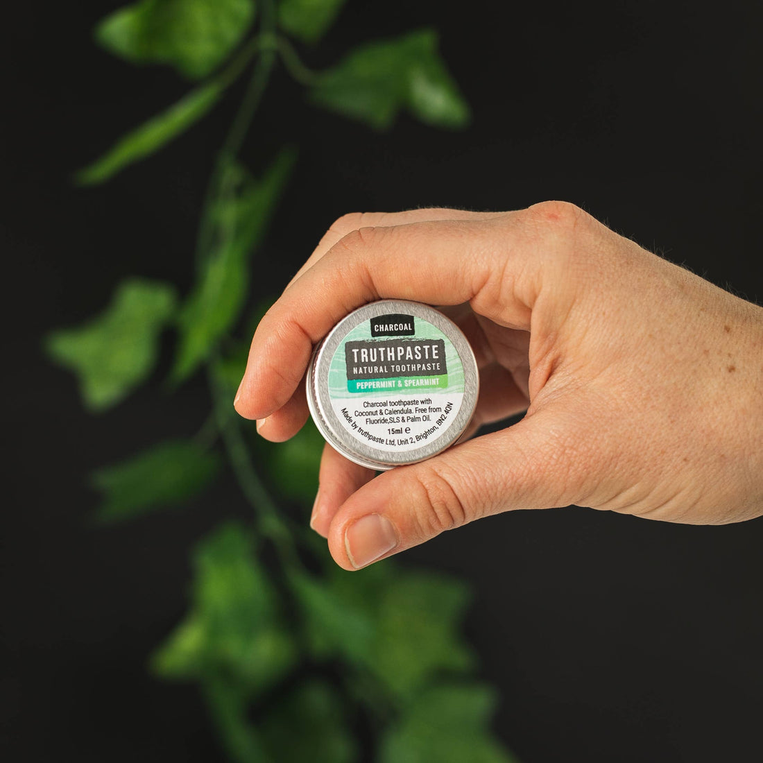 Truthpaste Charcoal Peppermint &amp; Spearmint Travel Toothpaste 15ml