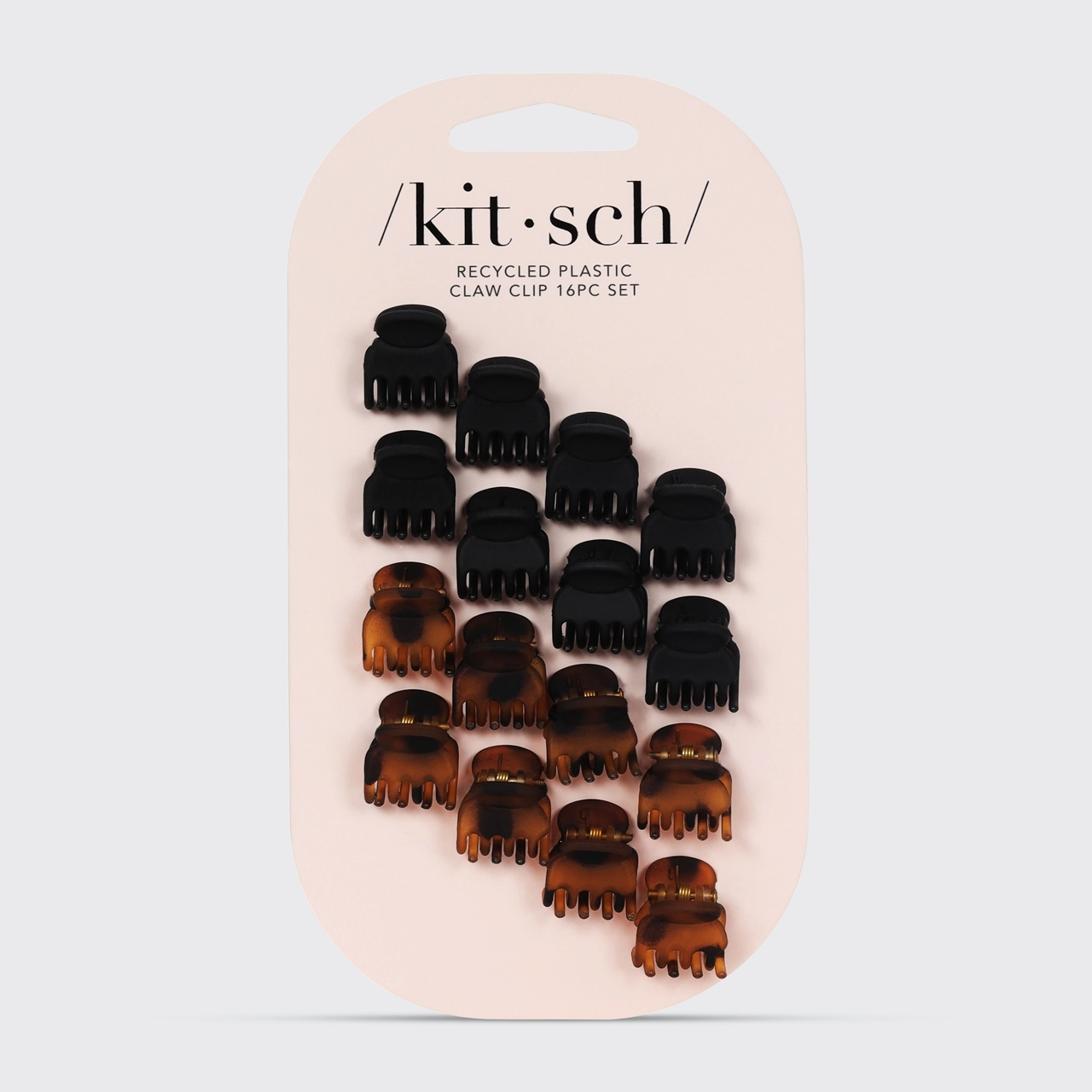 Kitsch Eco-Friendly Mini Classic Claw Clips 16pc - Black &amp; Tort