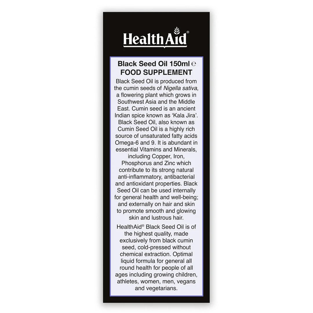 Health Aid Black Seed Oil Liquid 150ml