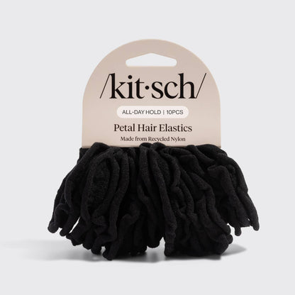 Kitsch Petal Hair Elastics 10pc Set - Black