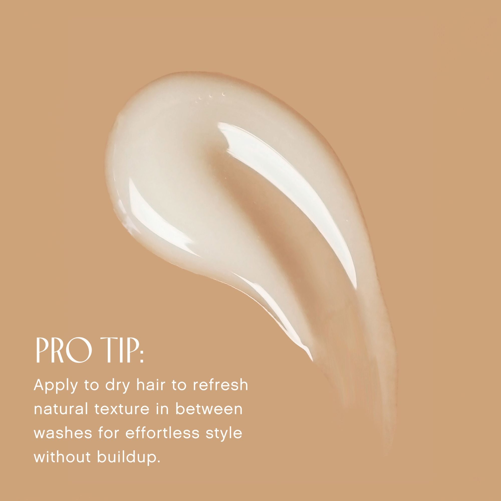 Beige hair product swatch with application tip on a beige background - Innersense Air   Dry Cream