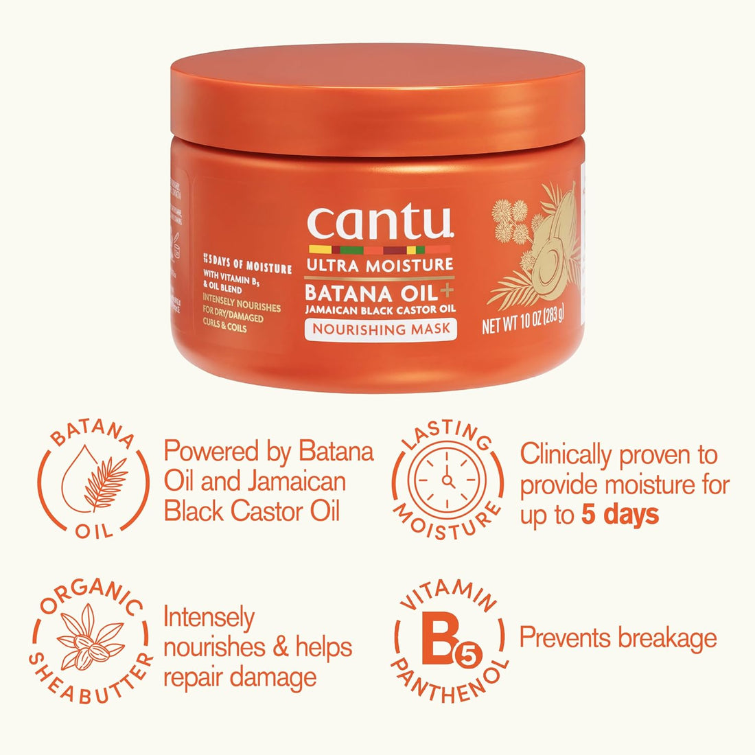 Cantu Ultra Moisture Batana Oil + Jamaican Castor Oil Nourishing Mask 10oz