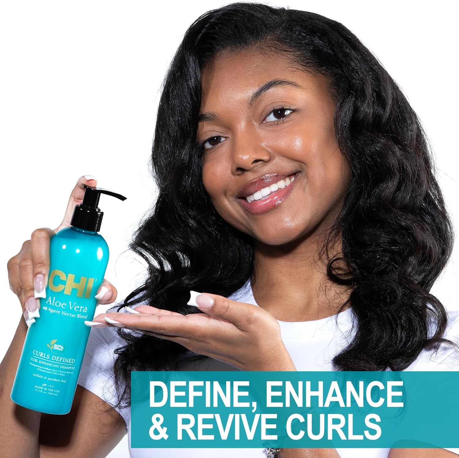 CHI Aloe Vera Curls Defined Curl Enhancing Shampoo 340ml