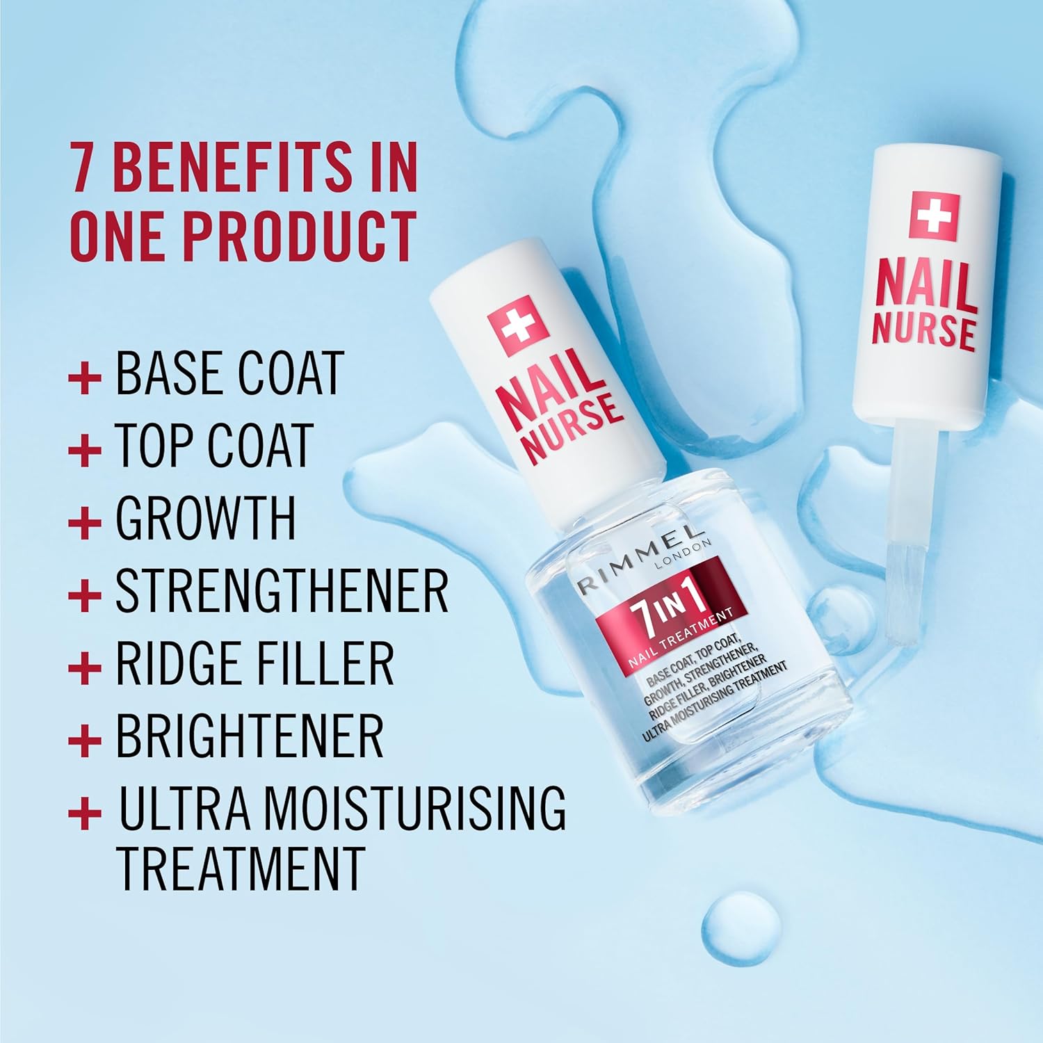 Rimmel London Nail Nurse 7 in 1 Nail Treatment 12ml list of all benefits