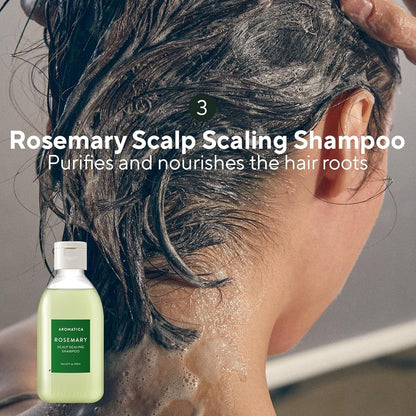 Aromatica Rosemary Scalp Scaling Trial Kit (With Mini Wooden Hair Brush)