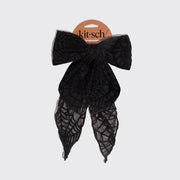 Kitsch Oversized Bow Hair Clip - Spiderweb