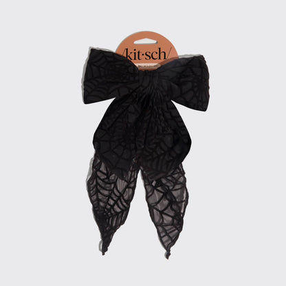 Kitsch Oversized Bow Hair Clip - Spiderweb