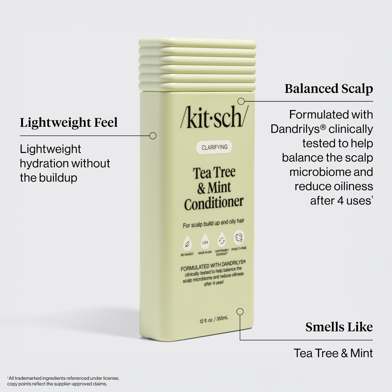 Kitsch Clarifying Tea Tree & Mint Shampoo & Conditioner Bottle Duo -2pc
