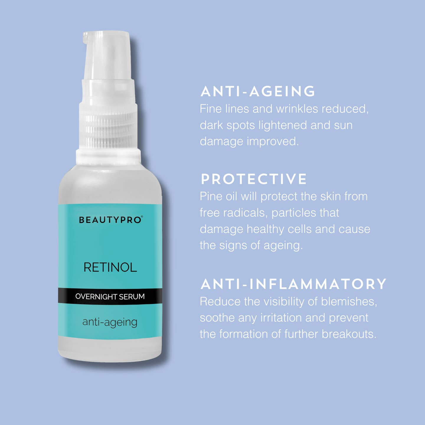 BeautyPro Retinol Anti-Ageing Overnight Serum 30ml