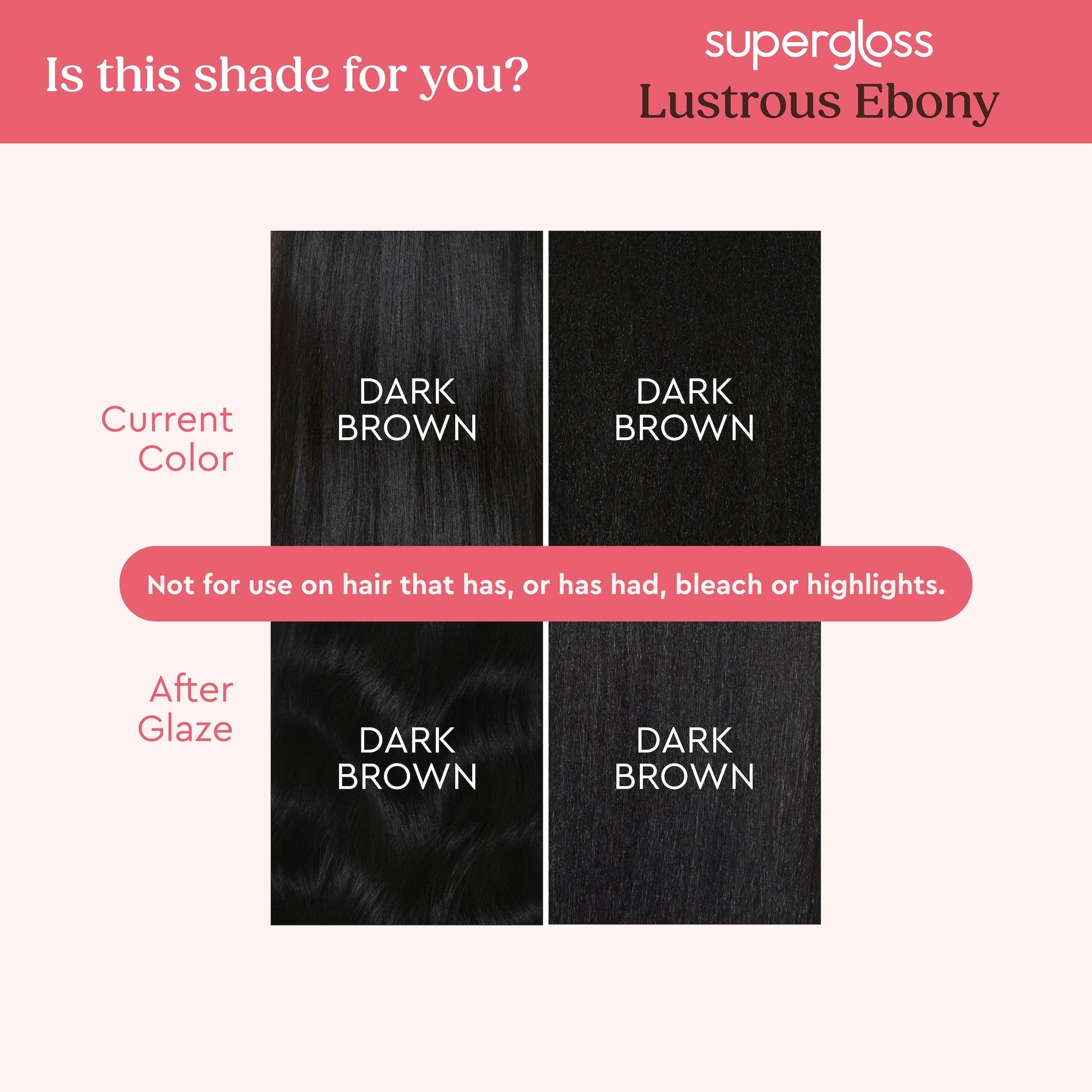 Glaze Supergloss Lustrous Ebony - For Ravens/Black Hair 190ml