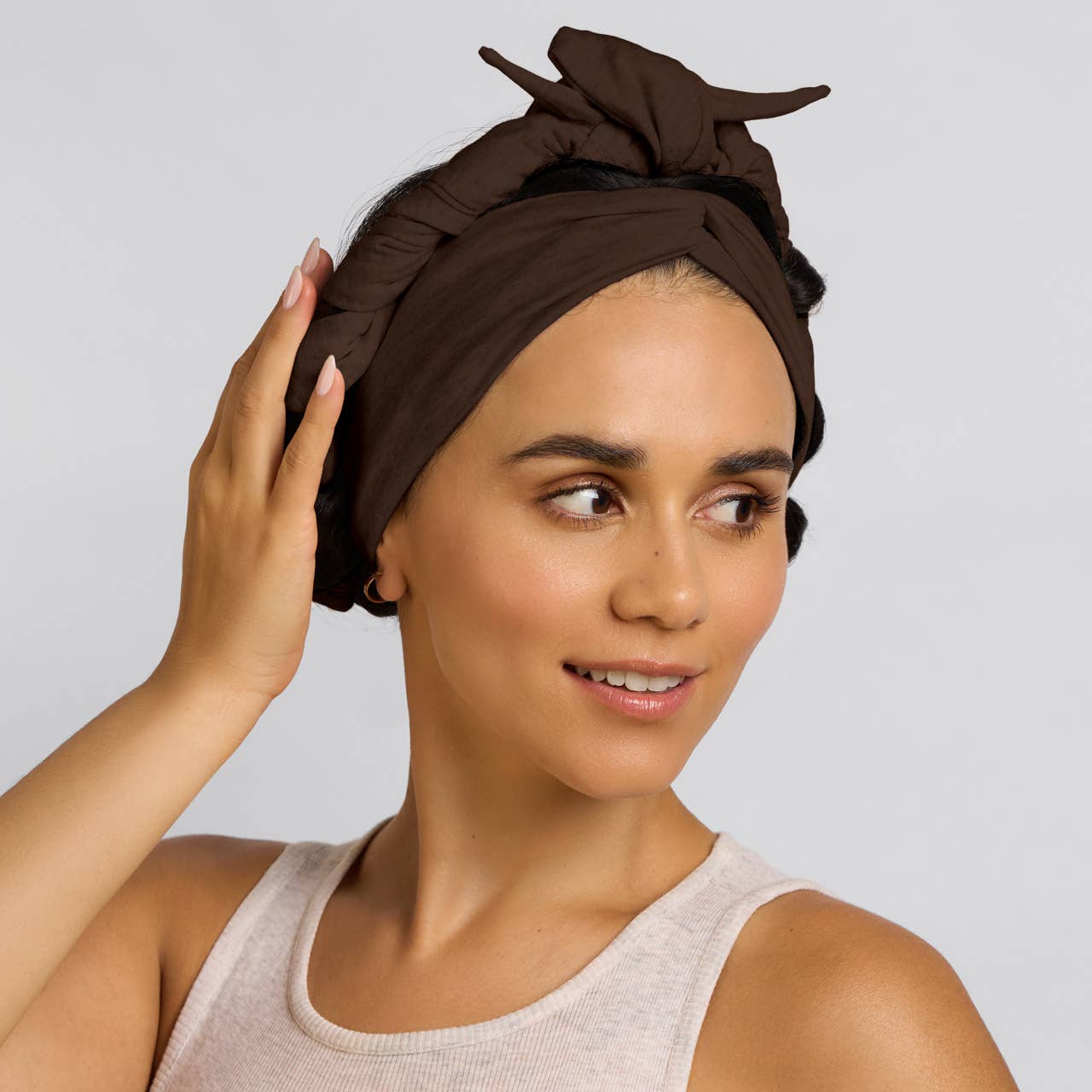Kitsch Set & Flow Heatless Curling Headband - Chocolate Brown