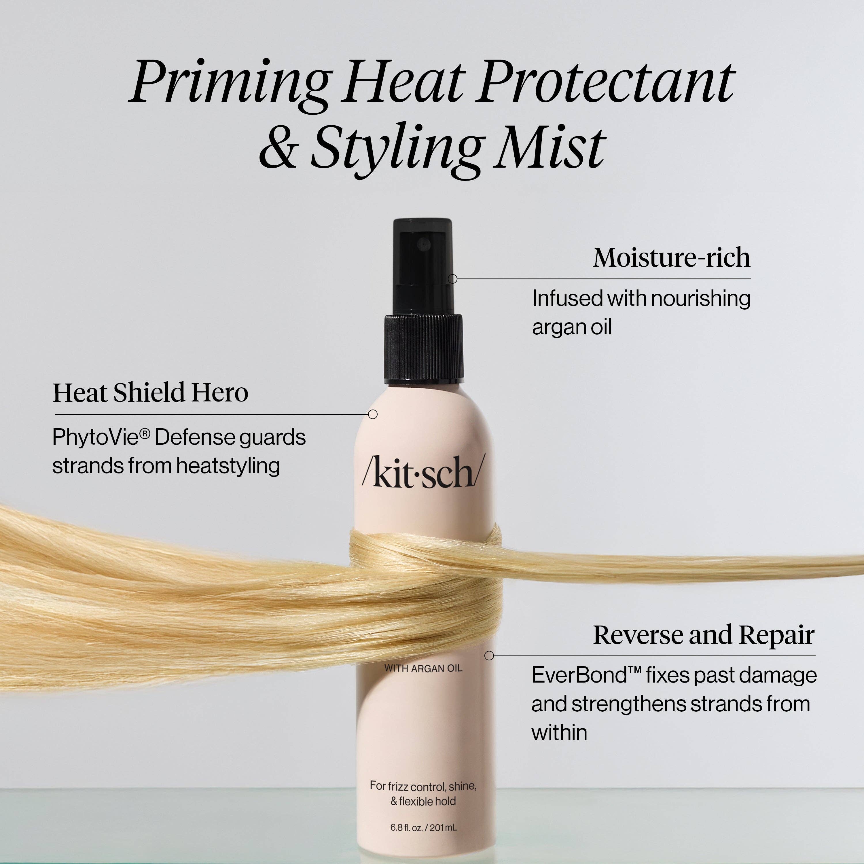 Kitsch Pirming Argan Oil Heat Protectant &amp; Styling Mist 6.8oz