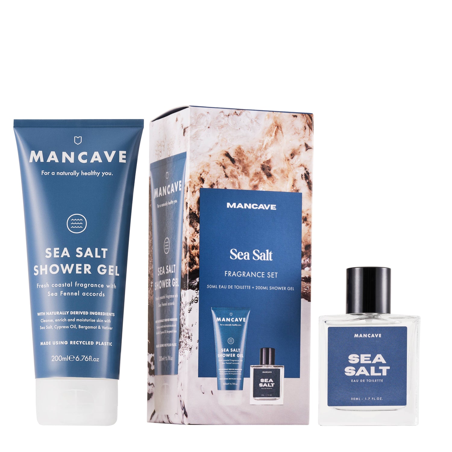 ManCave Sea Salt Shower Gel + Fragrance Set - 2pc