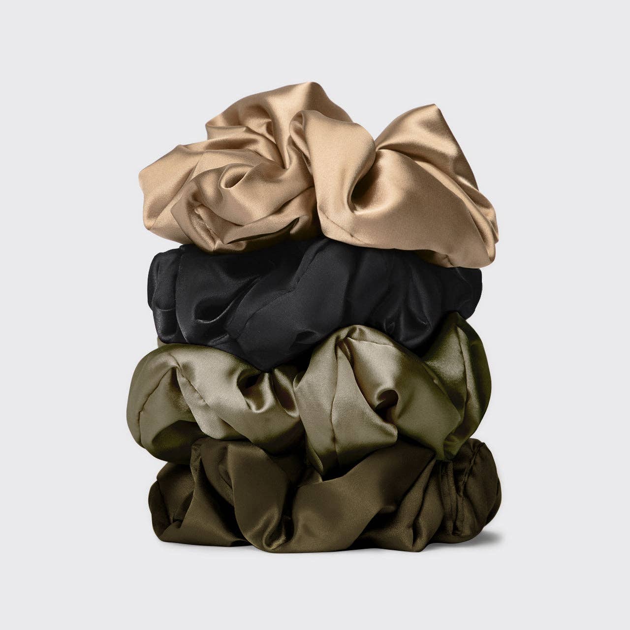 Kitsch Pillow Scrunchies® in Satin 4pc - Black
