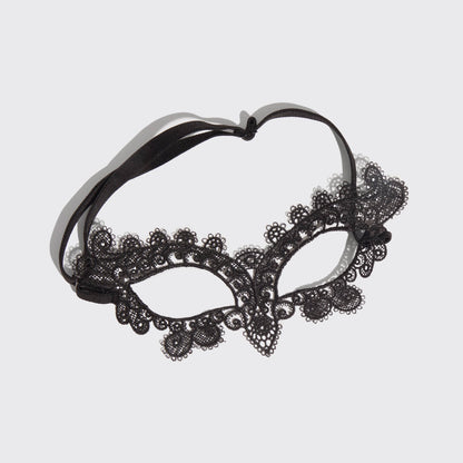 Kitsch Lace Headband &amp; Mask 2pc Set - Black Cat