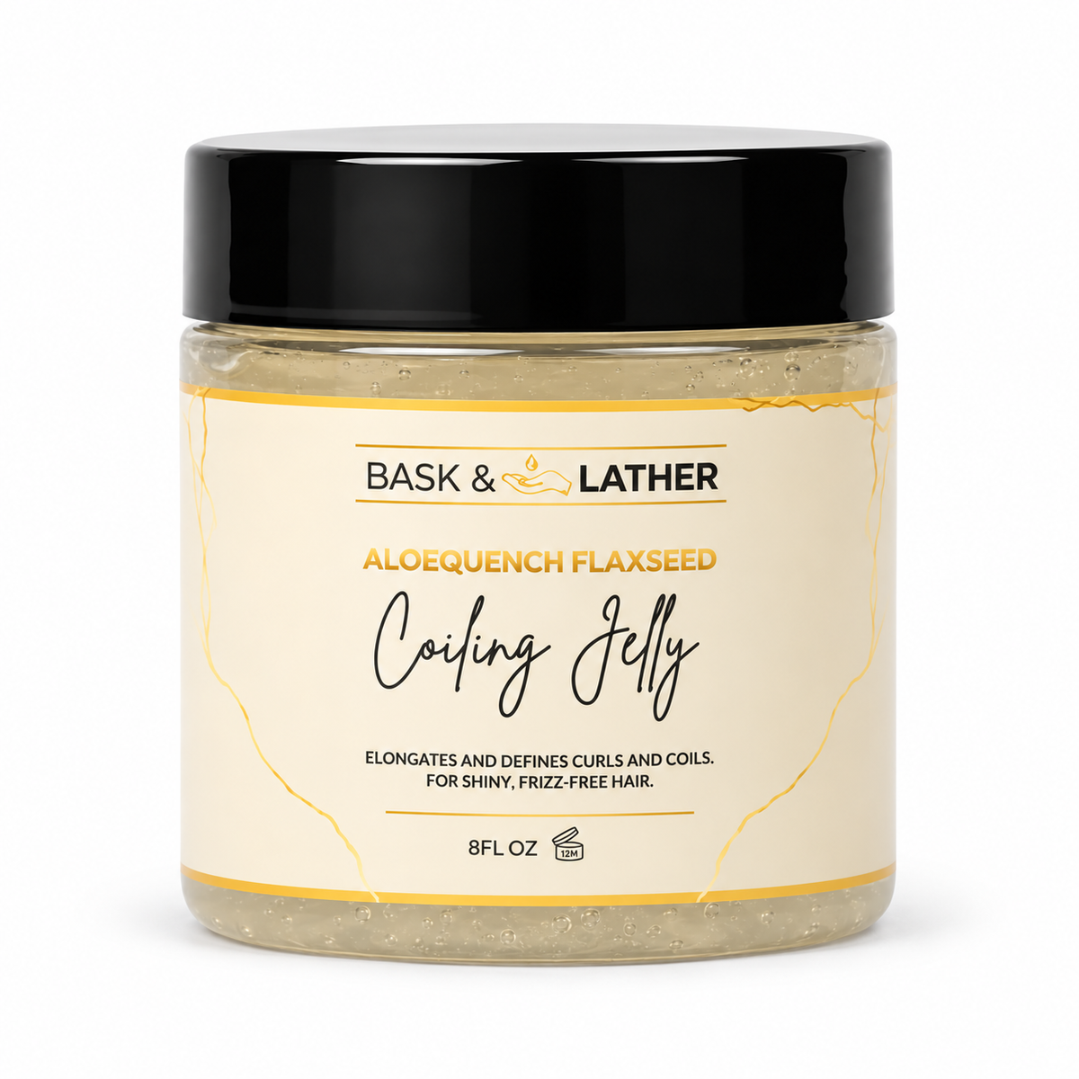 Bask & Lather Aloequench Flaxseed Coiling Jelly 8oz