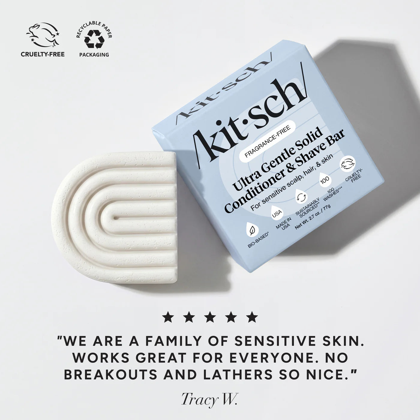 Kitsch Ultra Sensitive Conditioner & Shave Bar Fragrance-Free