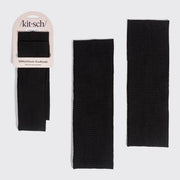 Kitsch Ribbed Elastic Headbands 2pc Set - Black