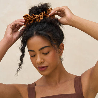 Kitsch Ruffle Scrunchie - Camel