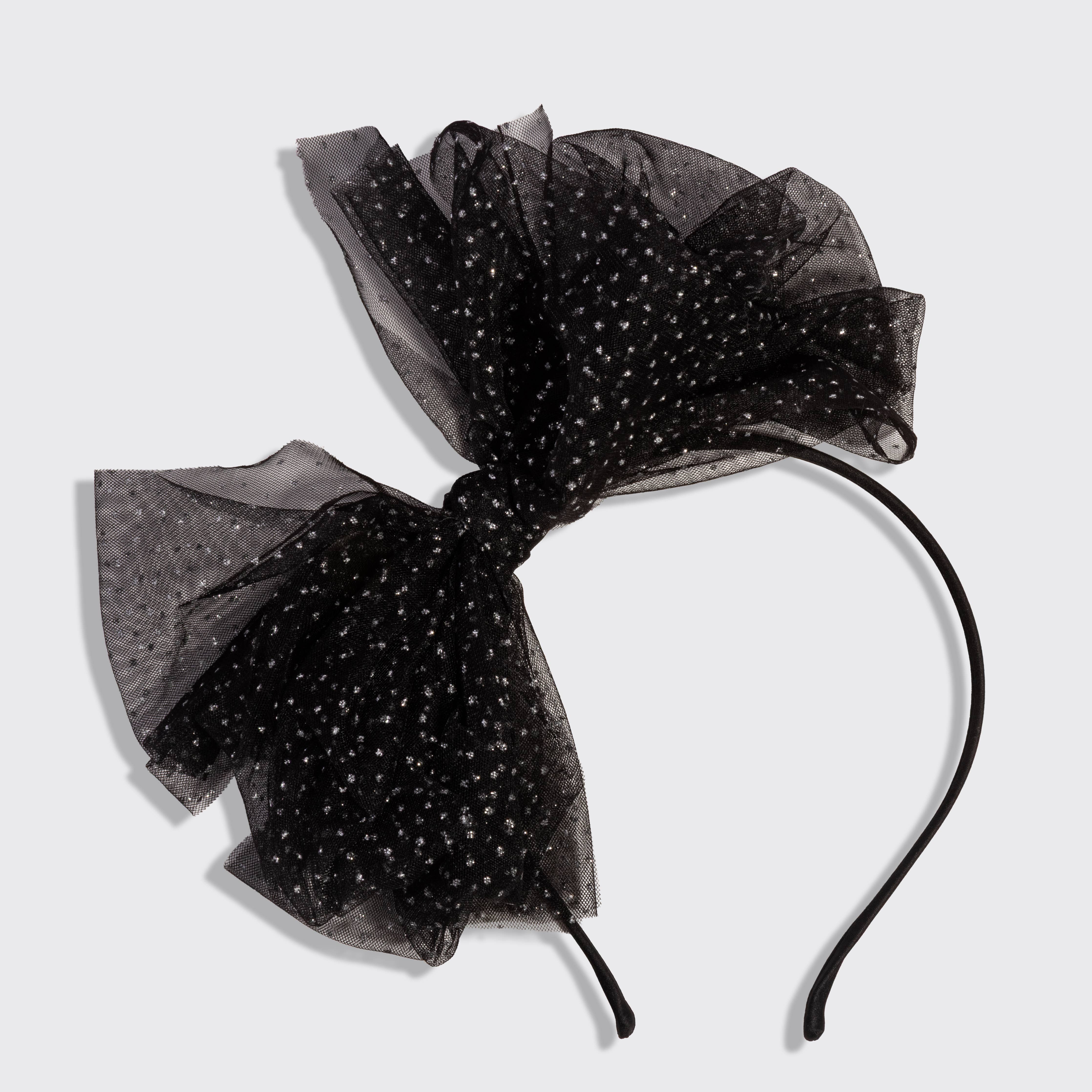 Kitsch Glitter Tulle Headband - Black