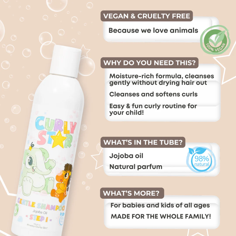Pretty Curly Girl Curly Star Gentle Shampoo 250ml - Fragrance Free