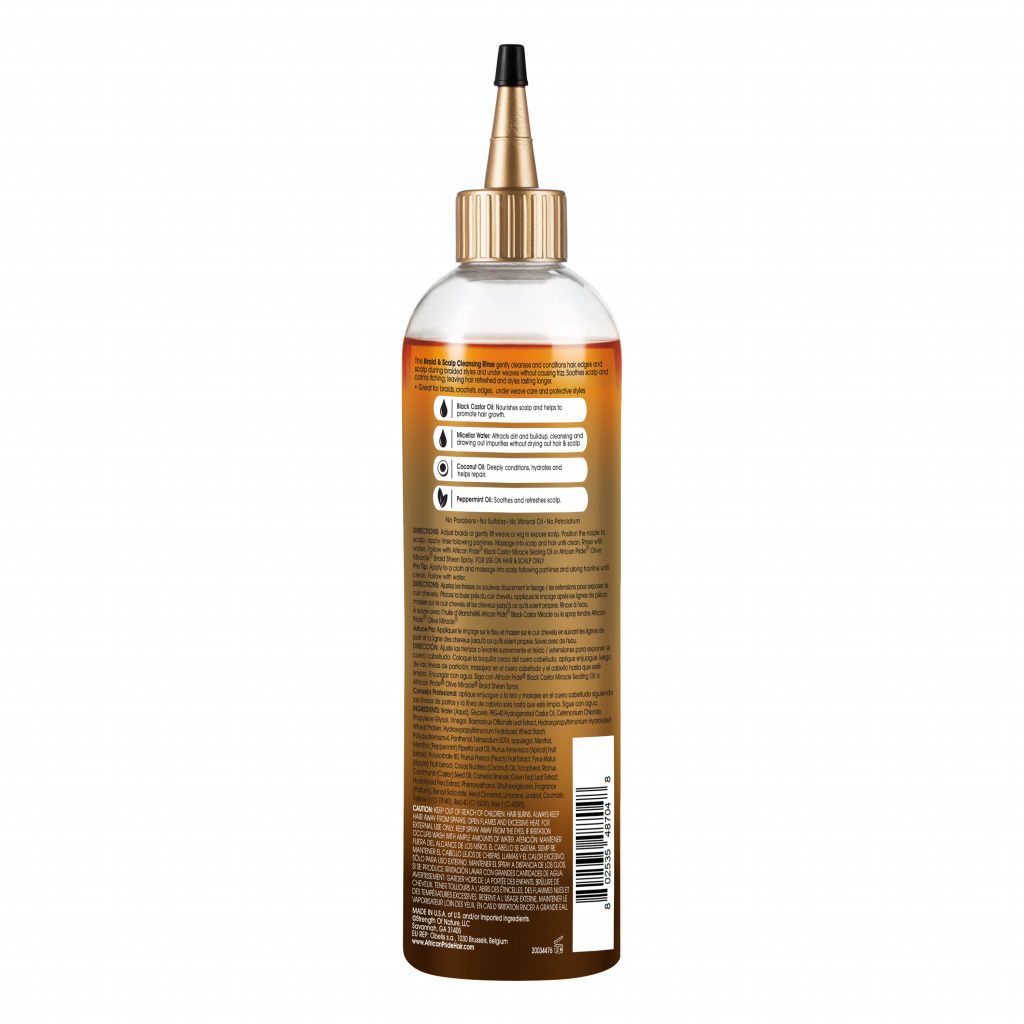 African Pride Black Castor Miracle Braid & Scalp Cleansing Rinse 12oz