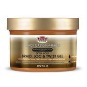 African Pride Black Castor Miracle Extra Hold Braid, Loc, & Twist Gel 8oz