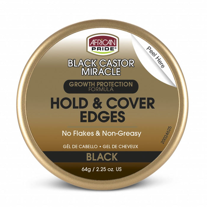 African Pride Black Castor Miracle Hold & Cover Edges 2.25oz