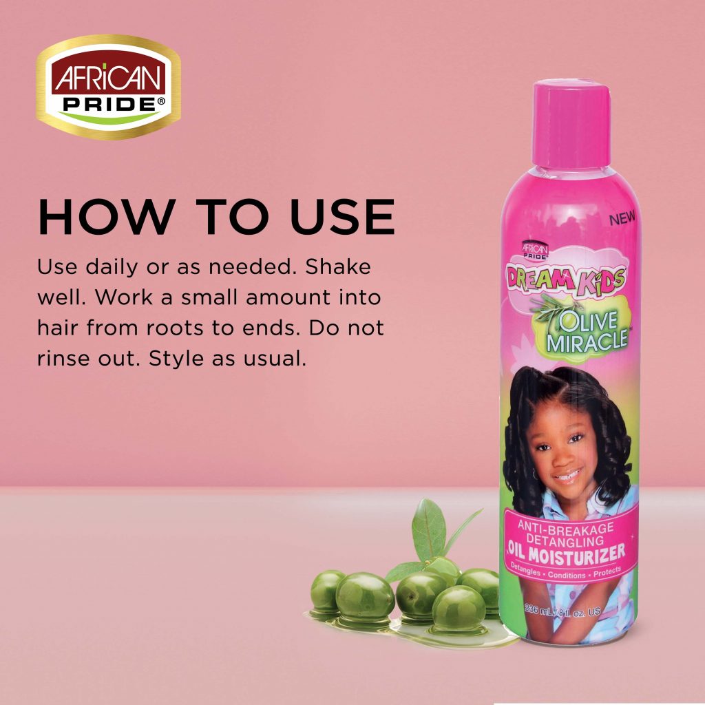 African Pride Dream Kids Olive Miracle Anti-Breakage Detangling Oil Moisturizer 8oz