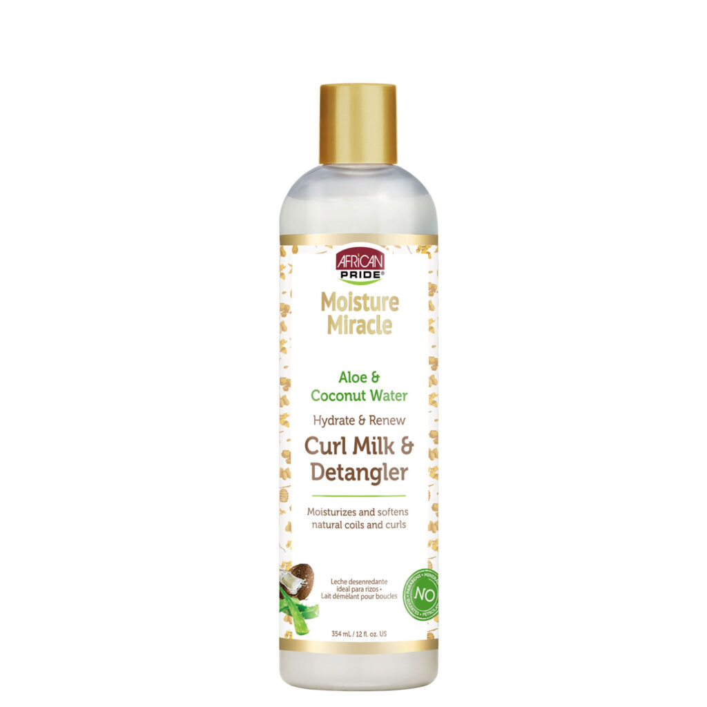 African Pride Moisture Miracle Aloe & Coconut Water Curl Milk & Detangler 12oz