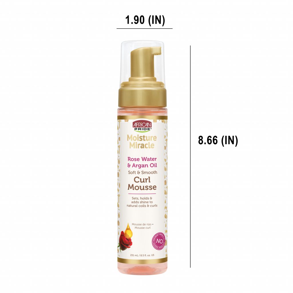 African Pride Moisture Miracle Rose Water & Argan Oil Curl Mousse 8.5oz